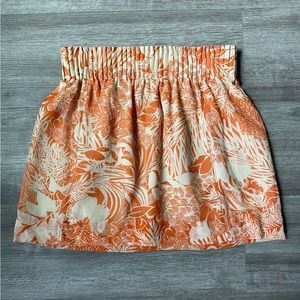 Club Monaco Orange Palm Print Silk Mini Skirt 2